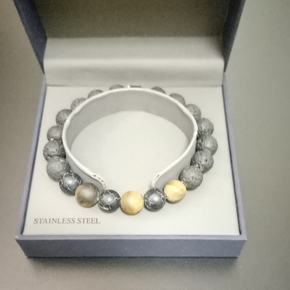 Structure men's stainless steel bracelet